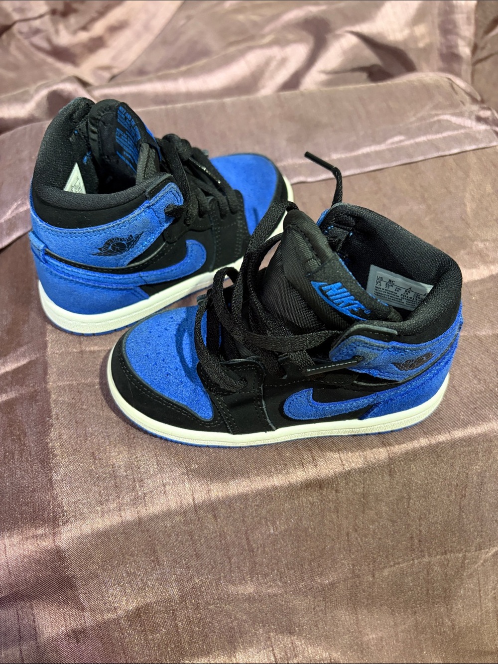 Nike Kids Black and Blue High-Top Sneakers